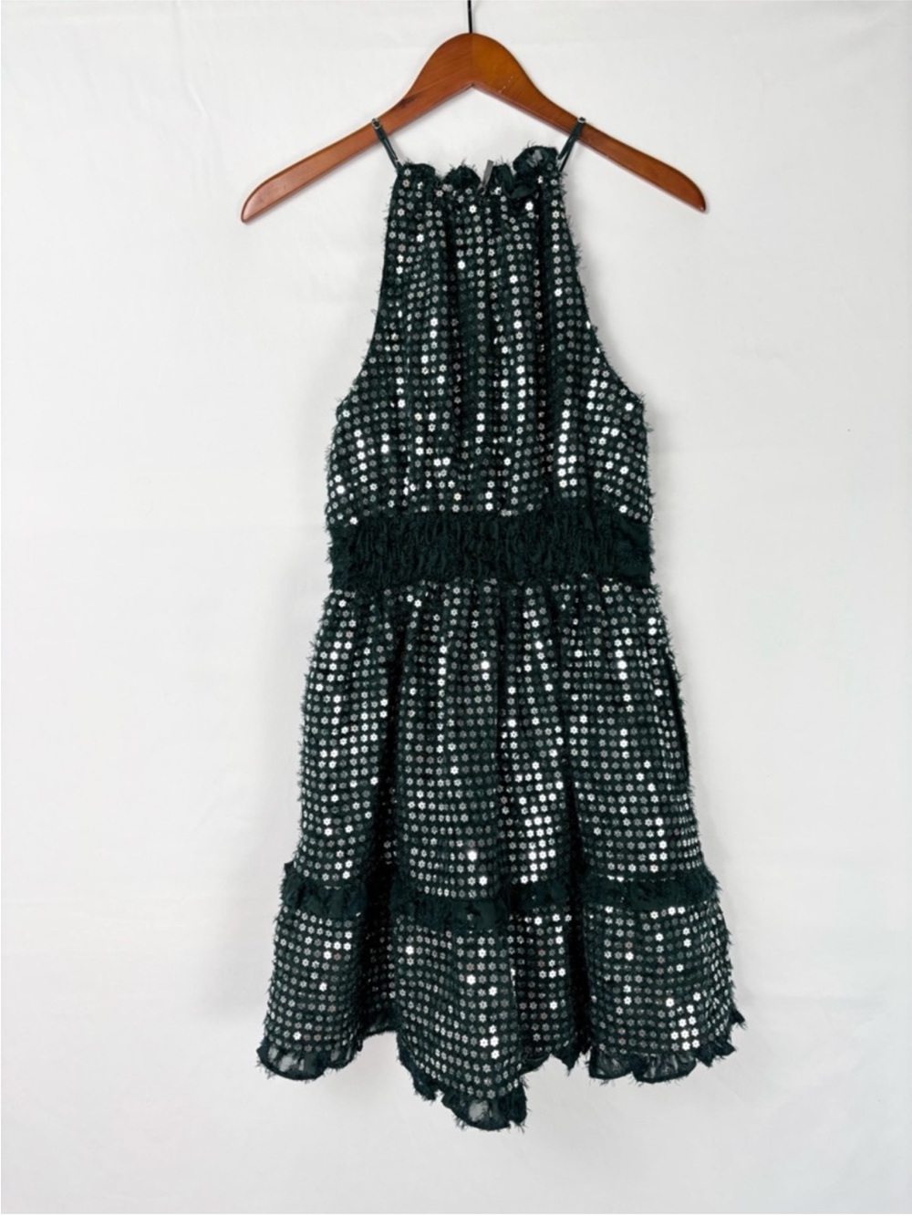 NWT! Anthropologie The Somerset Shine Mini Halter Dress in Dark Green - XS 🍓2️⃣ - Picture 7 of 9